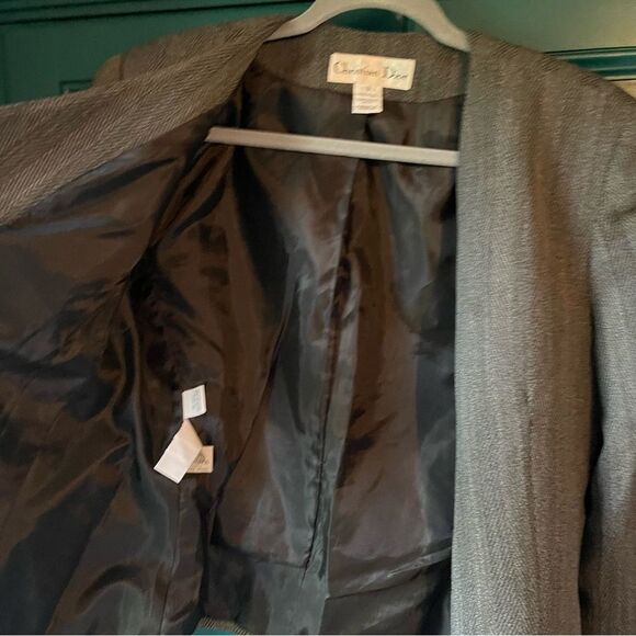 Vintage Christian Dior Tweed Pattern jacket blazer lightweight wool sz 8 - Picture 5 of 7